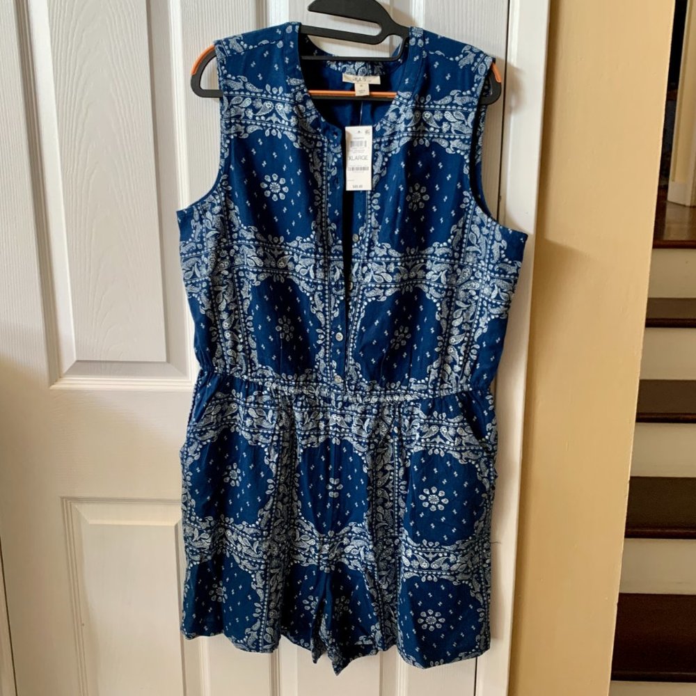 Style & Co Printed Woven Romper